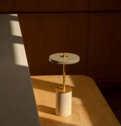 - Bordlampe - Asteria Move Mini - Clay Travertine Messing*Umage