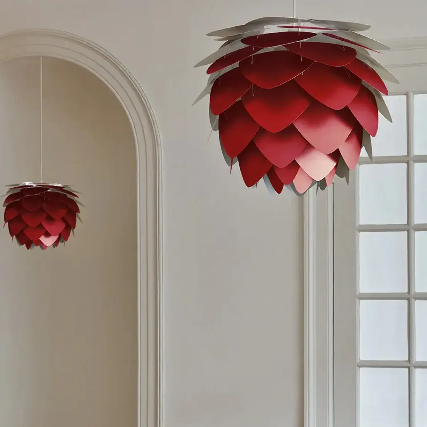 - Lampeskærm - Aluvia Pendel - Ruby red - Medium Ø59 cm*Umage