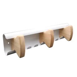 - Knagerække m. 3 knager - AURORA - Hvid/Bøg*Unilux