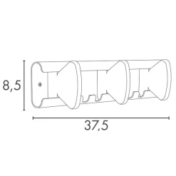 - Knagerække m. 3 knager - AURORA - Hvid/Bøg*Unilux