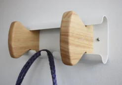 - Knagerække med 2 knager - AURORA - Hvid/Bøg^Unilux Outlet