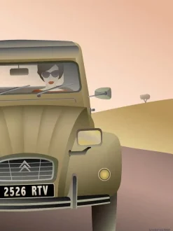- 2CV Citroën plakat - 30x40 cm^VISSEVASSE Outlet