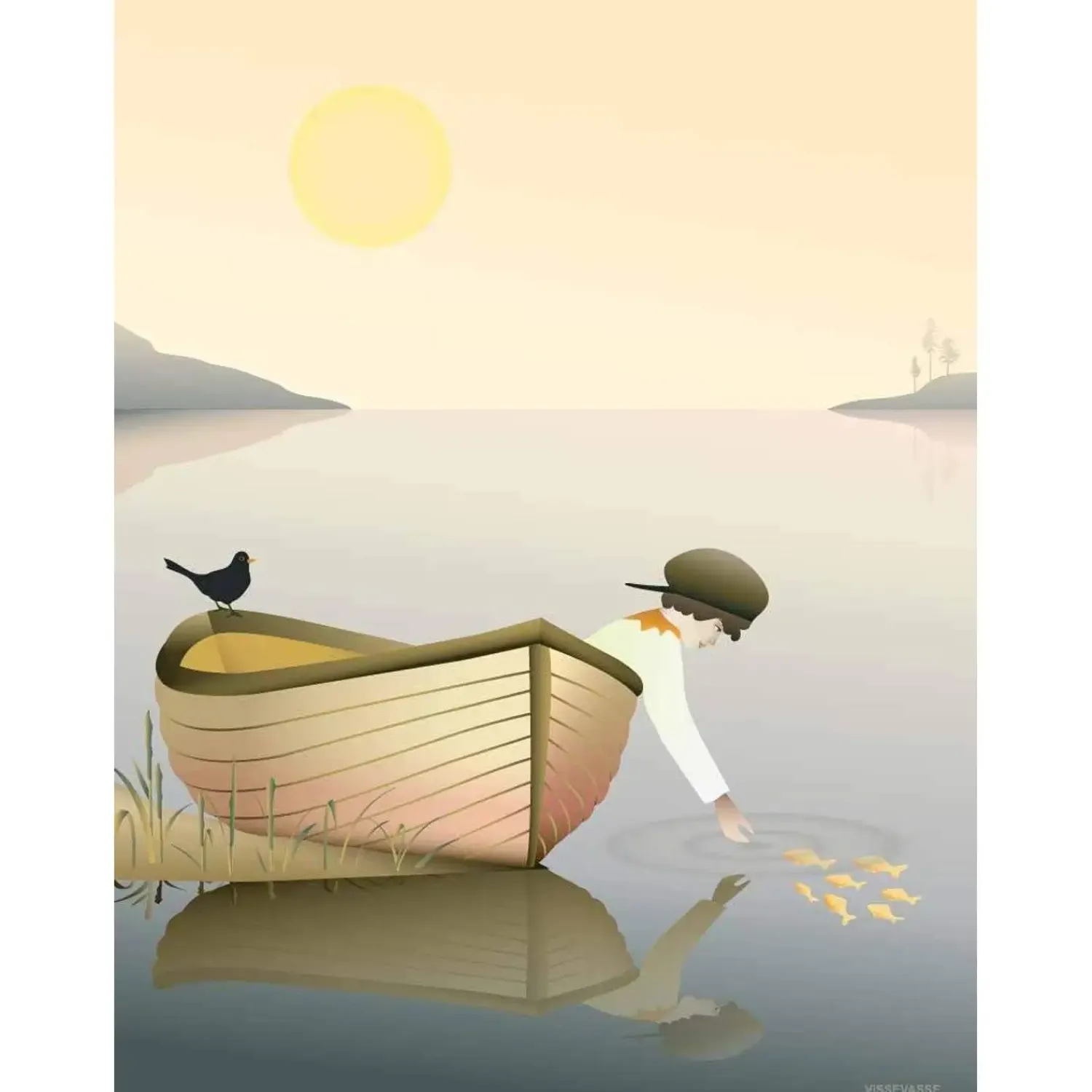 - Plakat - Boy in A Boat - 30x40 cm^VISSEVASSE Hot