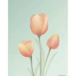 - Tulipaner plakat, mint - 30x40 cm^VISSEVASSE Best