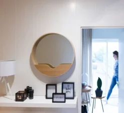 - Rundt vægspejl Ø60 - Natur / eg^Zuiver Discount